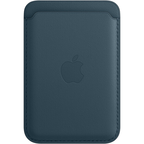 Apple iPhone 12 Series Leather Wallet with MagSafe (Black/Blue)