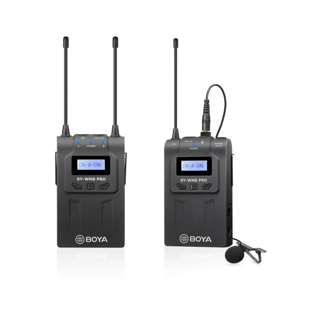 BOYA BY-WM8 Pro-K1 UHF Dual-Channel Wireless Microphone System with One Receiver and One Transmitter