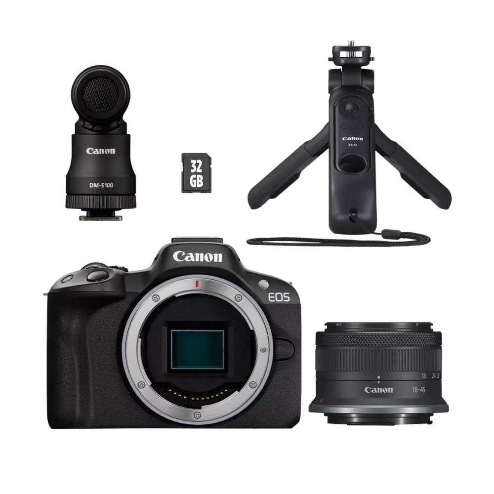 Canon EOS R50 Mirrorless Camera Content Creator Kit – Black