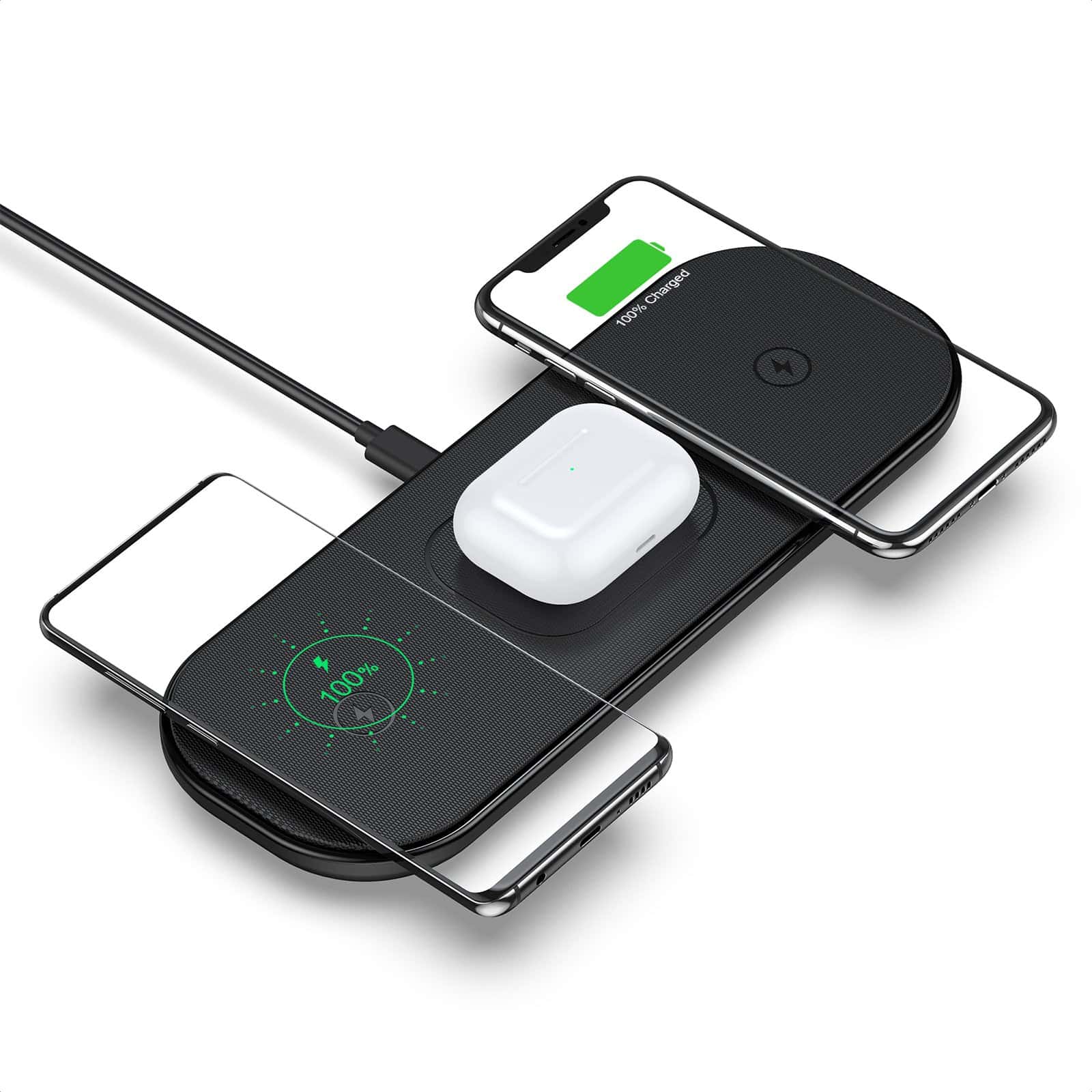 CHOETECH Triple 3 In 1 Qi-Certified Fast Wireless Charger With Adapter For IPhone 12