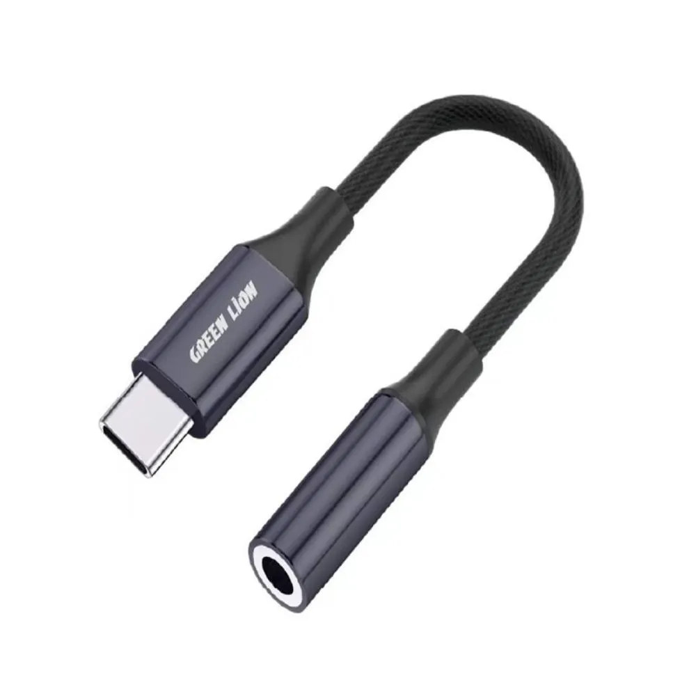 Green Lion Earphone Adapter Type-C/Lightning To 3.5mm Audio Cable (12cm)