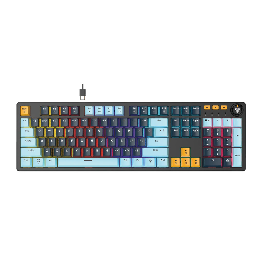 Fantech MIZU Edition MK893S – ATOM107S, Pro Wired Mechanical Keyboard with RGB Lighting Navy Blue