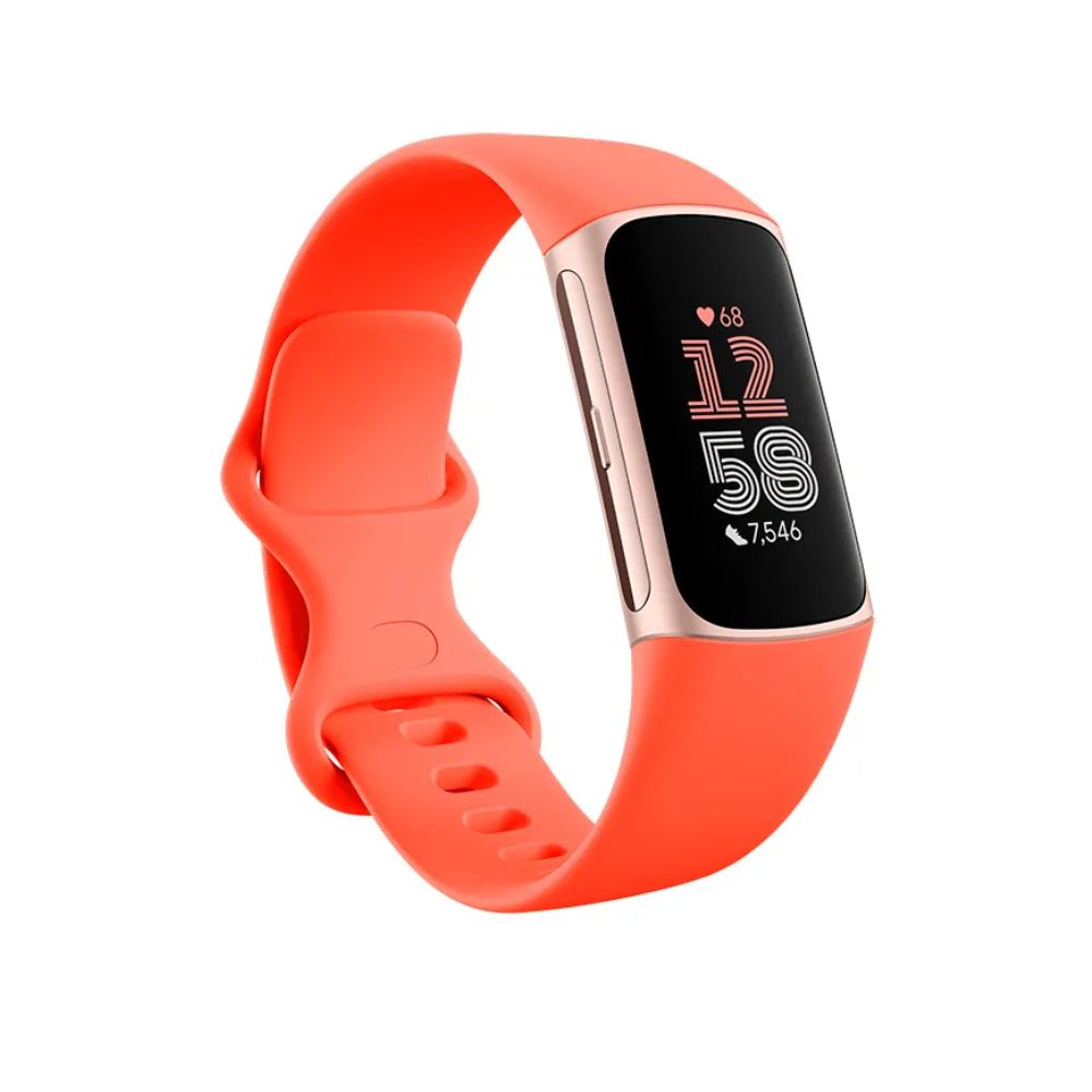 Fitbit Charge 6 – Premium Fitness Tracker Gold Case / Red Band