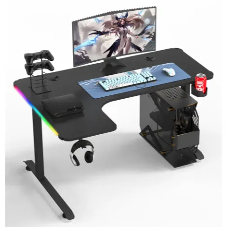 Gaming Desk 160CM, L-Shaped, Electric height adjustment, RGB, Carbon Fiber Black Left Corner