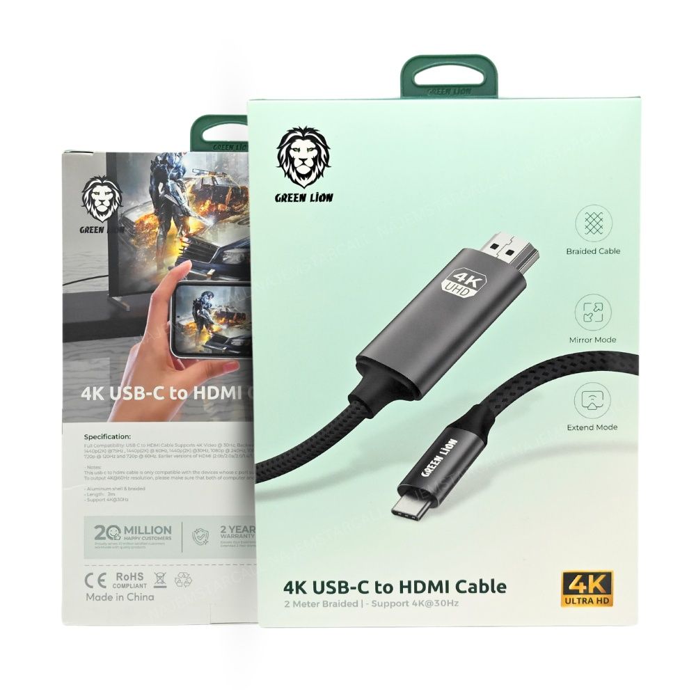 Green Lion 4K USB-C to HDMI Cable (2m)