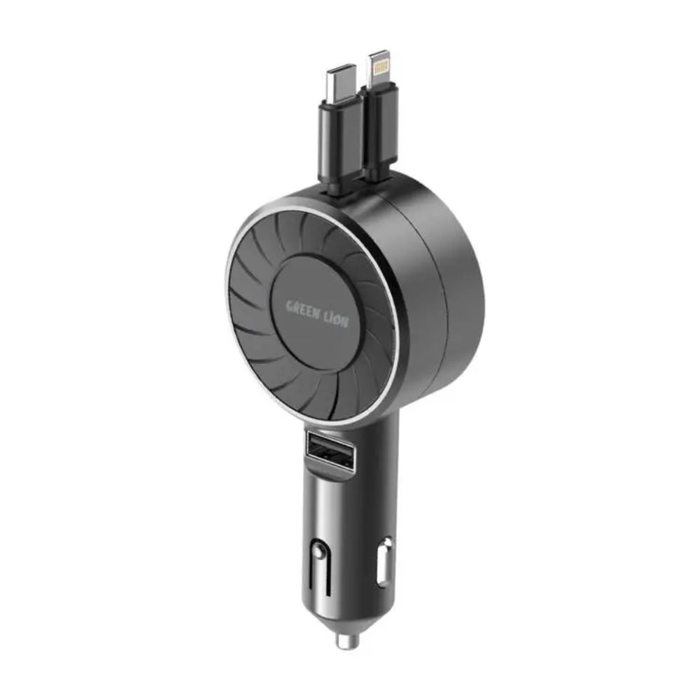 Green Lion Telescopic 50W Car Charger – Black