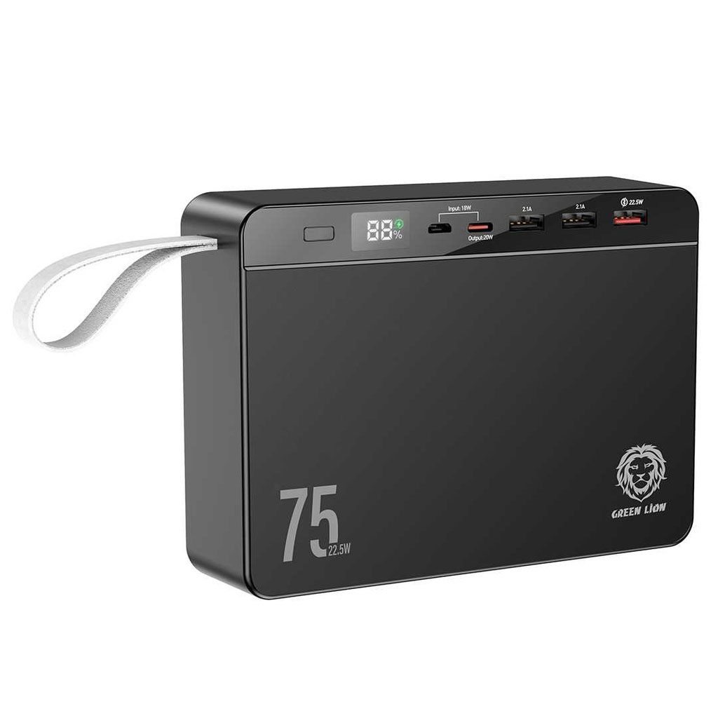 Green Lion 75000mAh Power Volt Mega Capacity Power Bank – Black