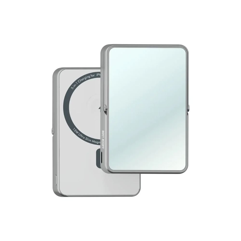 Green Lion Mirror Bank 10000mAh MagSafe Power Bank – Silver