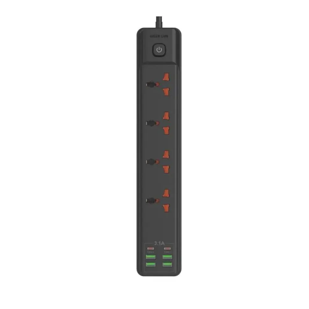 Green Lion Power Socket 4 USB-A & 2 Type-C Port, 2 Meter Cord – Gray