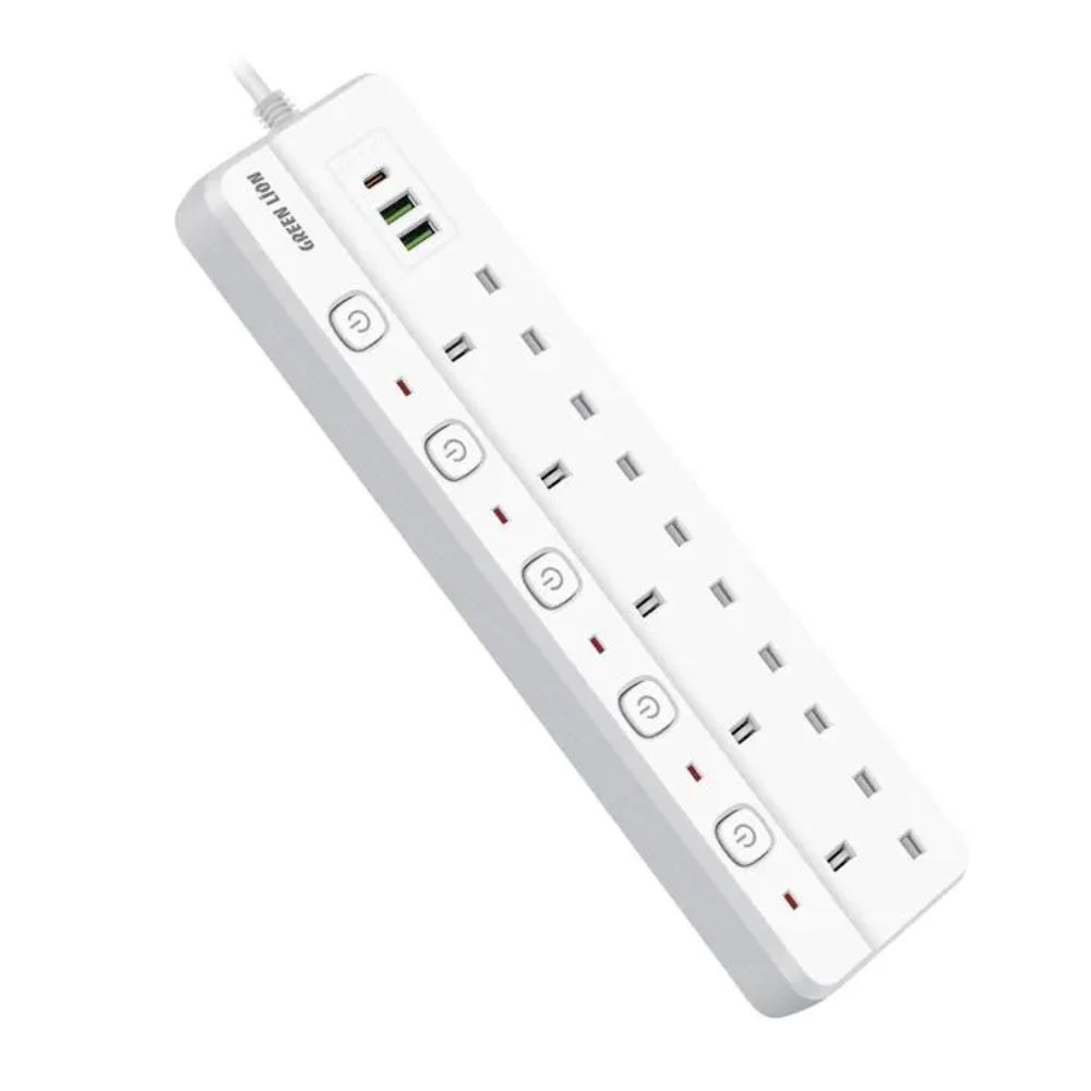 Green Lion Power Socket 2 USB-A & 1 Type-C – White