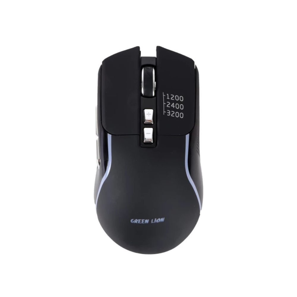 Green Lion Rechargeable Gaming Mouse Black 1200-3200 DPI
