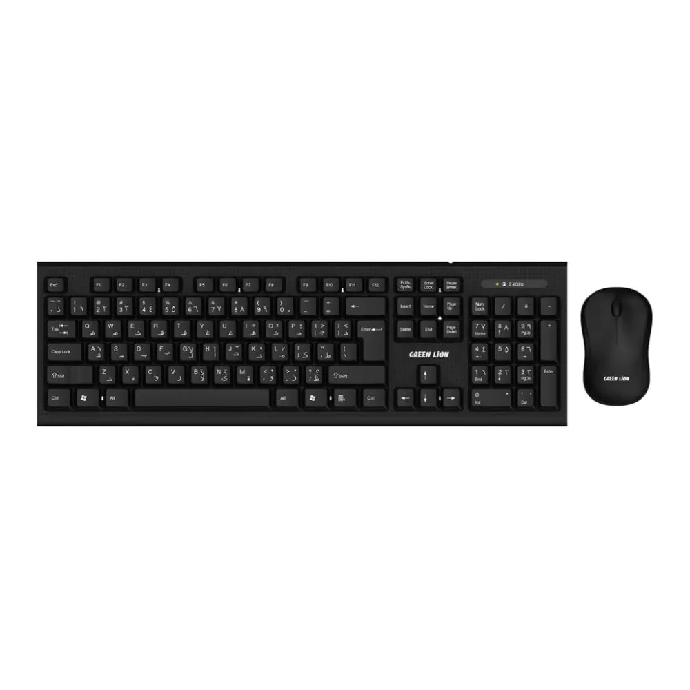 Green Lion Wireless Keyboard And Mouse – Black
