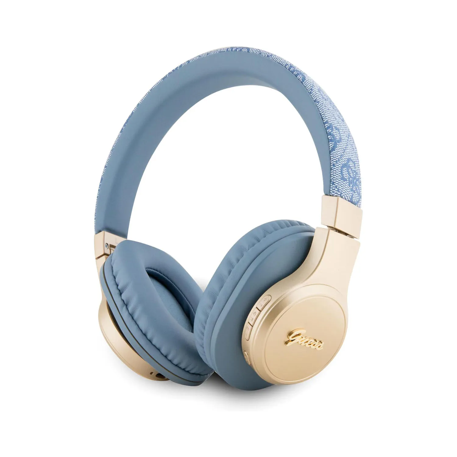 Guess PU 4G Leather BT Headphone Sound with Script Metal Logo – Blue