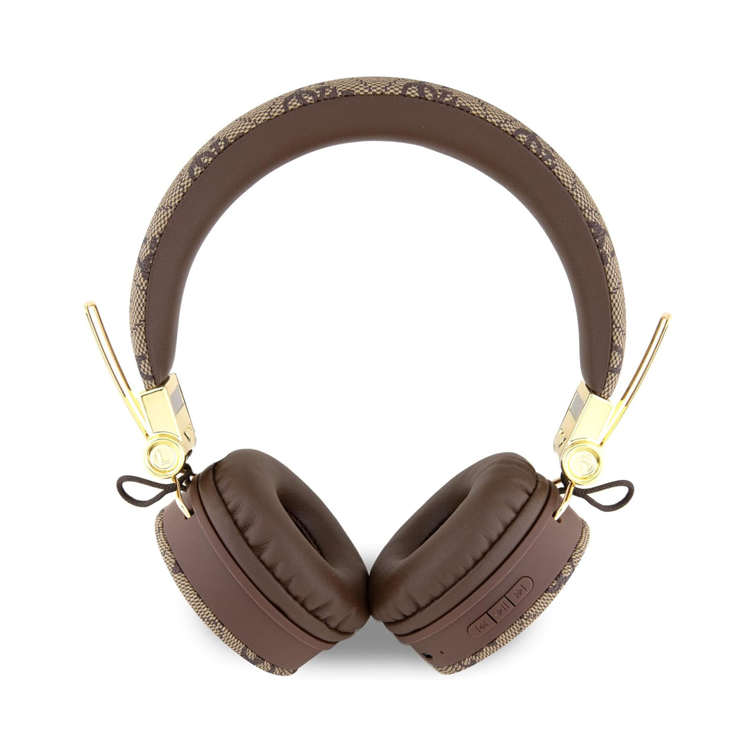 Guess Wireless Headphones 4G PU Leather with Metal Logo – Brown