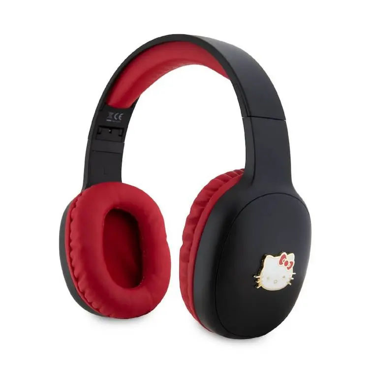 Hello Kitty Bluetooth Headphones Metal Logo Oval Shape – Black