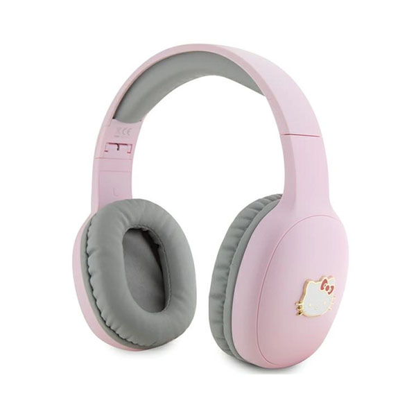 Hello Kitty Metal Logo Bluetooth on-ear headphones – pink