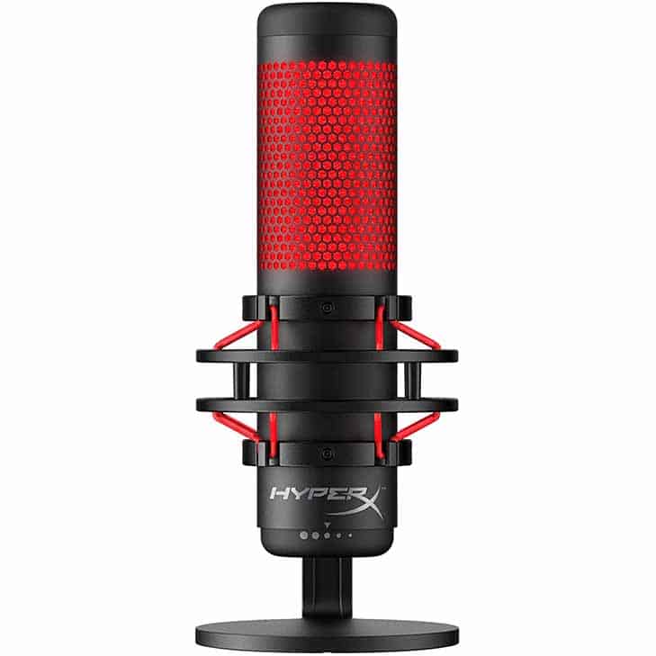 HyperX QuadCast – USB Condenser Gaming Microphone, Anti-Vibration Shock Mount,