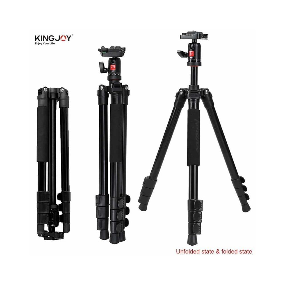Kingjoy BT-258B Portable Aluminum Camera Tripod with QB-00T Ball Head