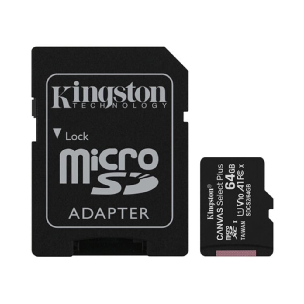 Kingston 64GB Canvas Select Plus UHS-I microSDXC Memory Card with SD Adapter