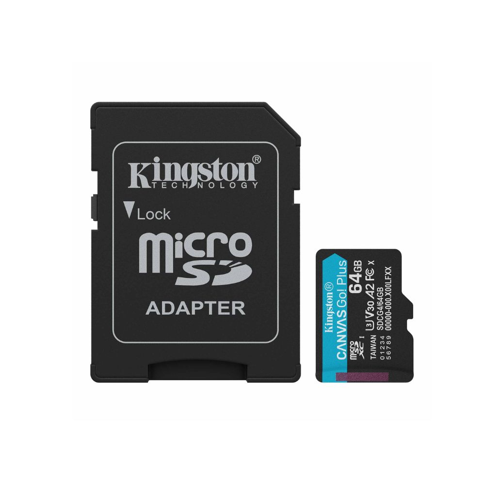 Kingston Canvas Go! Plus High-Speed UHS-I U3 V30 A2 microSDXC Memory Card with SD Adapter