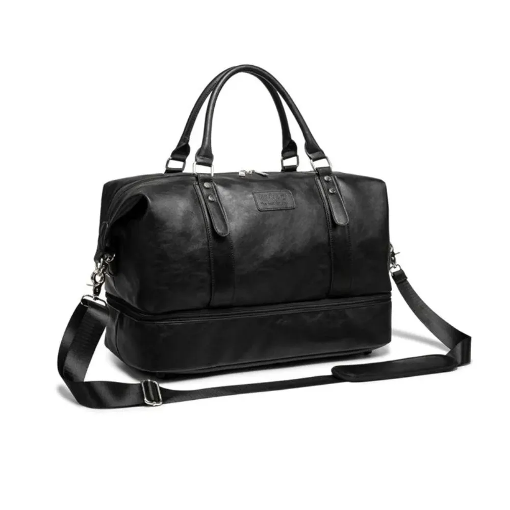 KINMAC Premium Leather Waterproof Gym Bag & Travel Duffel