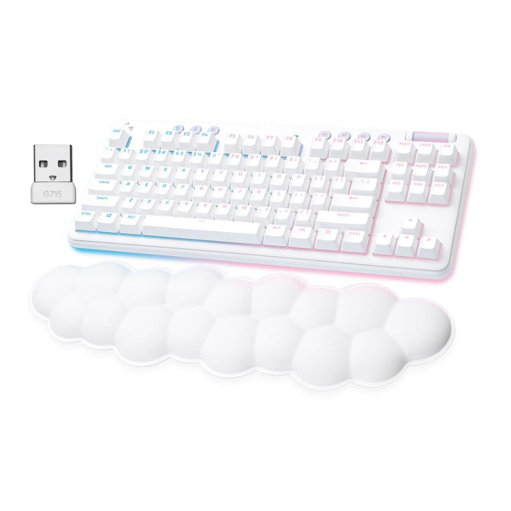 Logitech G G715 LIGHTSPEED Wireless Mechanical Gaming Keyboard (White Mist, GX Red Switches)