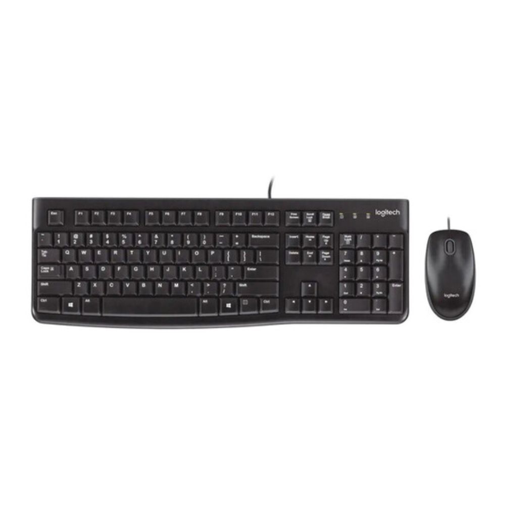 Logitech MK120 Corded Keyboard and Mouse Combo – Durable and Spill-Resistant Design