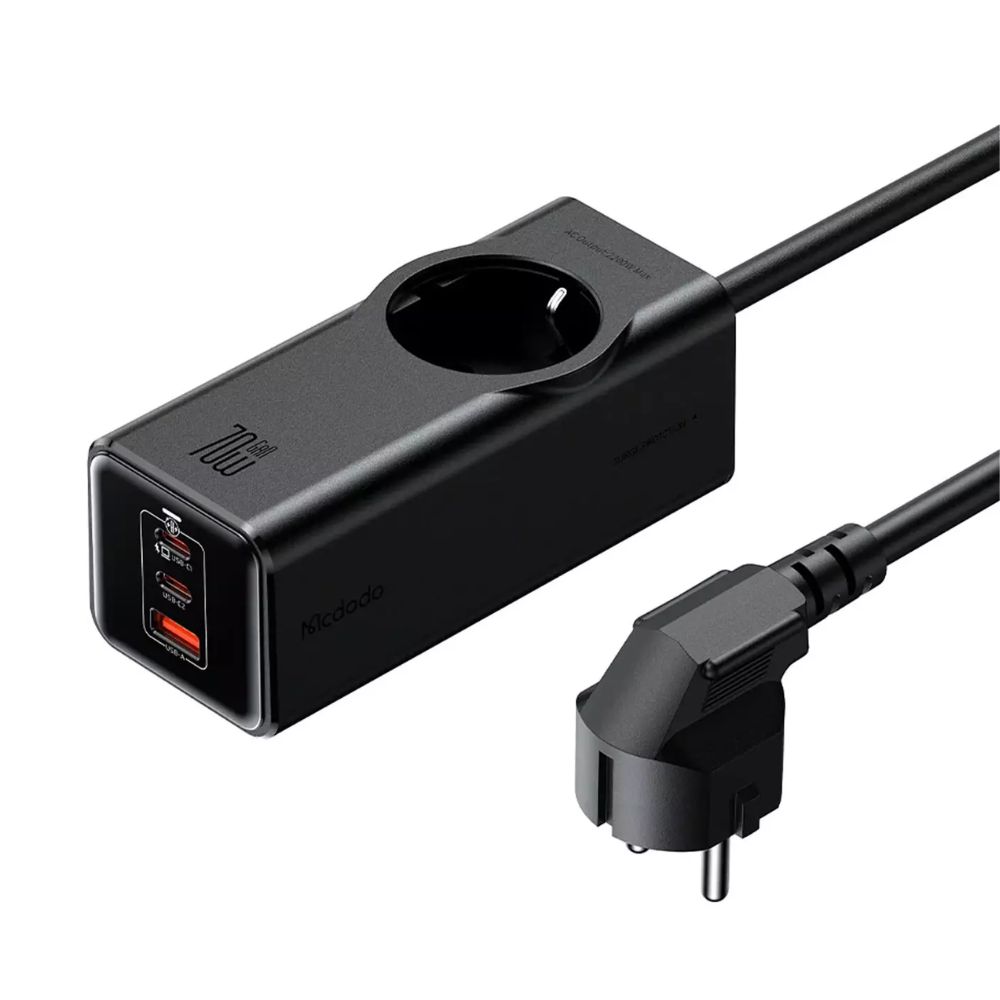 MacDodo CH-462 70W Power Strip with One Socket, Two Type-C and One USB