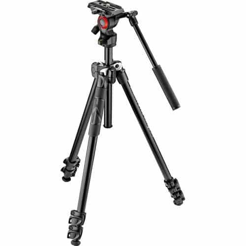 Manfrotto 290 Light 2-Stage Aluminum Tripod with Befree Live Fluid Video Head Kit MK290LTA3-V Kit