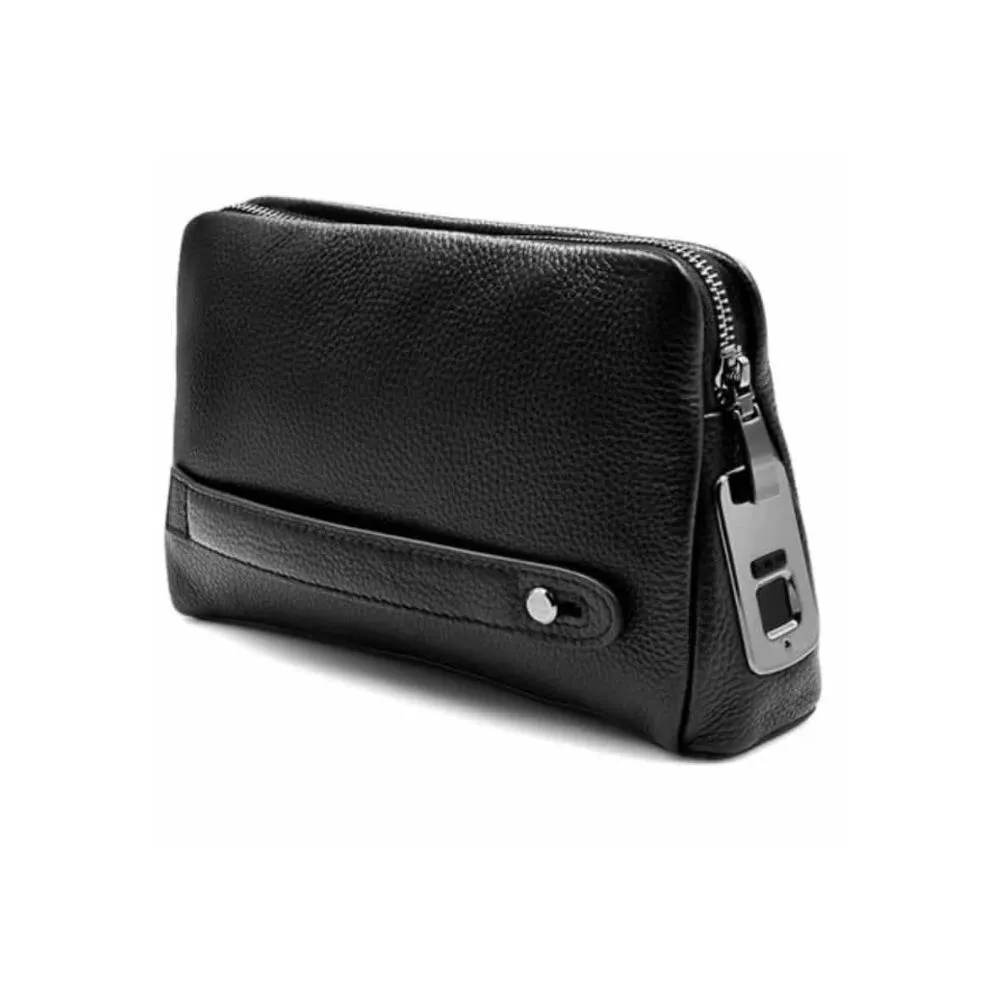 Men’s Fingerprint Bags for Men Leather Hand Bag