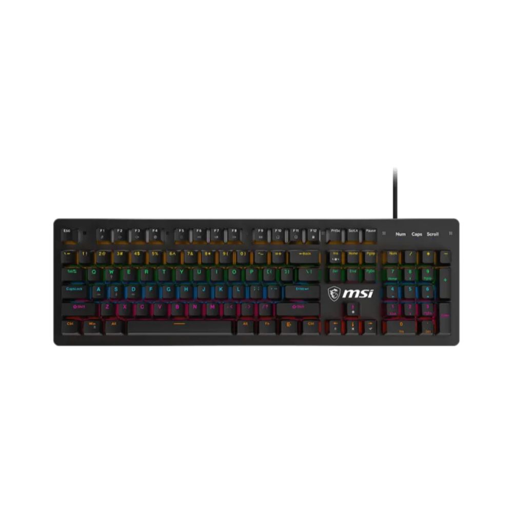 MSI Forge GK300 Wired Gaming Keyboard, Ergonomic floating keycap, RED switches