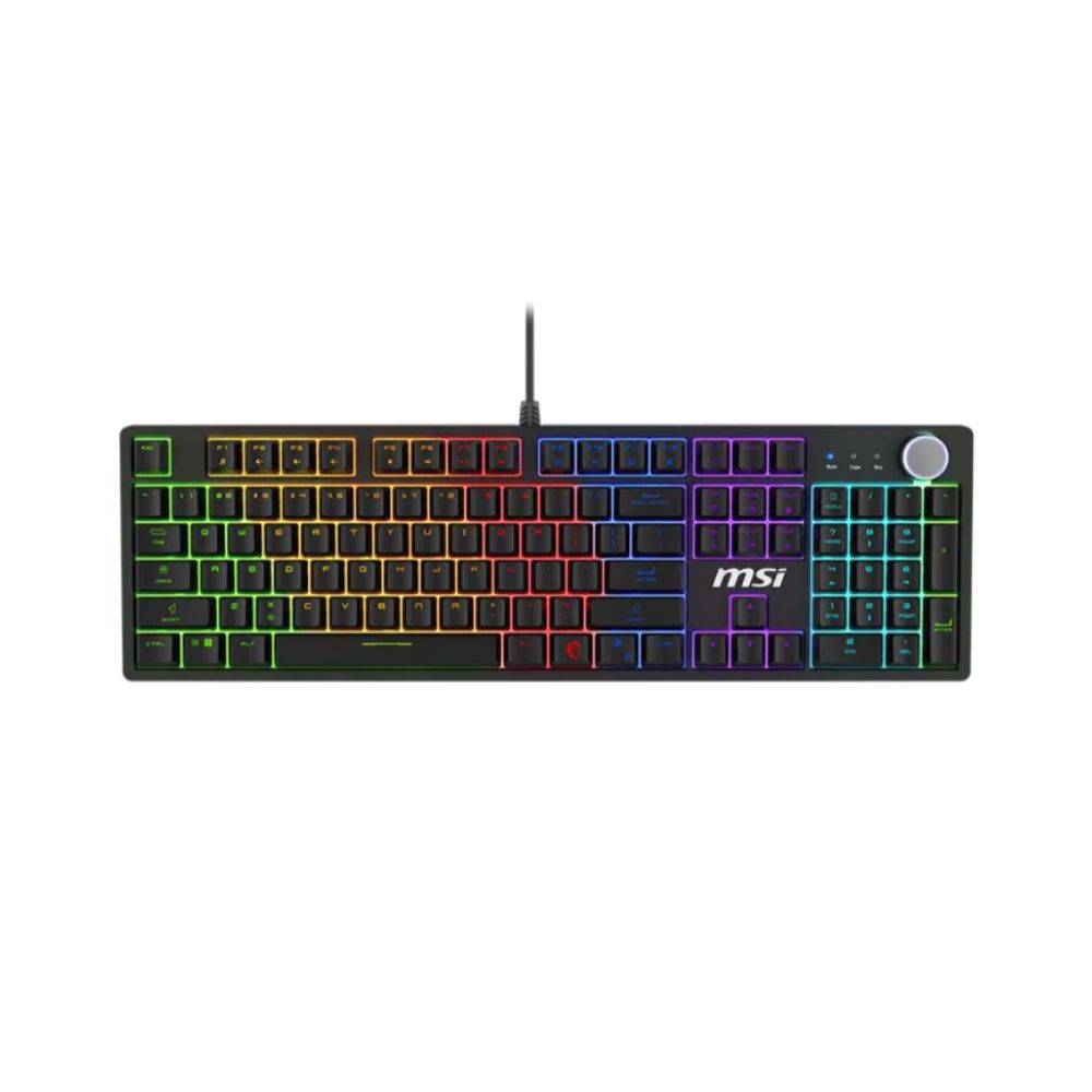 MSI Forge GK320 Wired Gaming Keyboard, Ergonomic floating keycap, BLUE switches