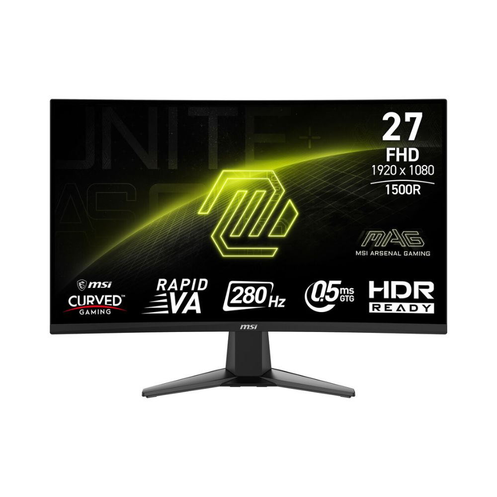 MSI MAG 276CXF 27″ – 1920 x 1080 (FHD) Curved Monitor – 280Hz – HDMI, DisplayPort, VGA Port Speaker, Slim Bezel, 0.5m