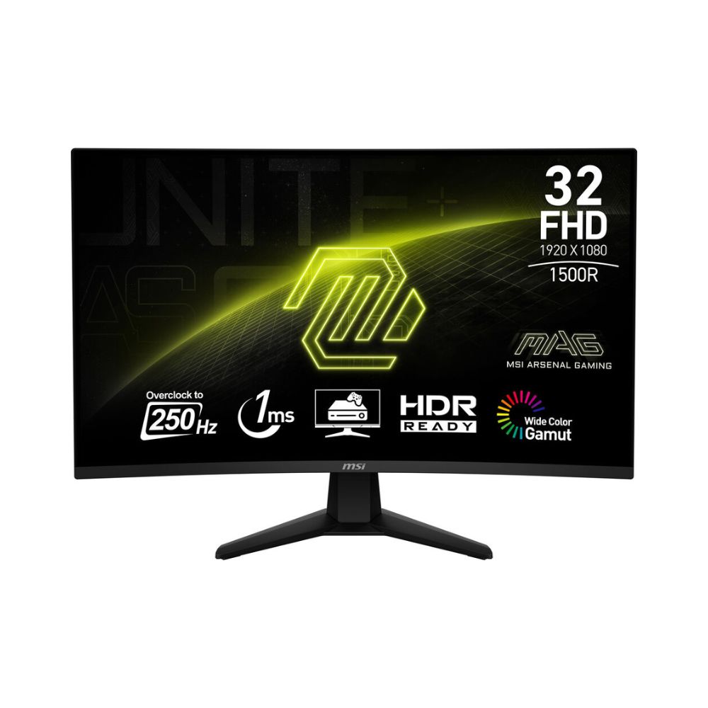 MSI MAG 32C6X – 31.5″ FHD Curved Gaming Monitor W-LED 1920 x 1080 pixels – 250Hz(OC) Refresh rate, 1ms MPRT