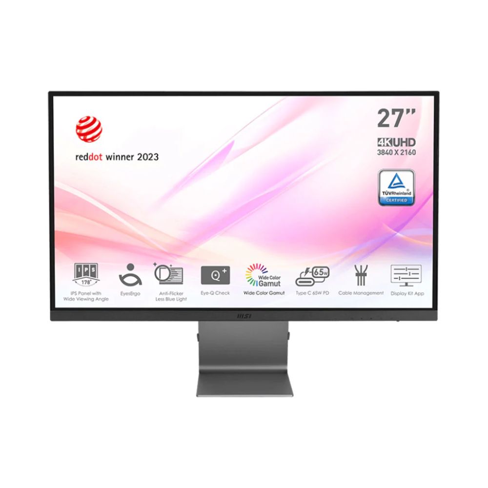 MSI MODERN MD271UL 27″ – 4K IPS Computer Monitor resolution 3840 x 2160 designed for multitasking IPS panel..