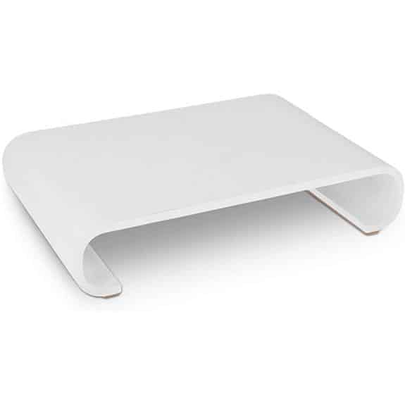 Navaris Wood Monitor Stand Riser – Computer Desk Organizer Desktop Dock