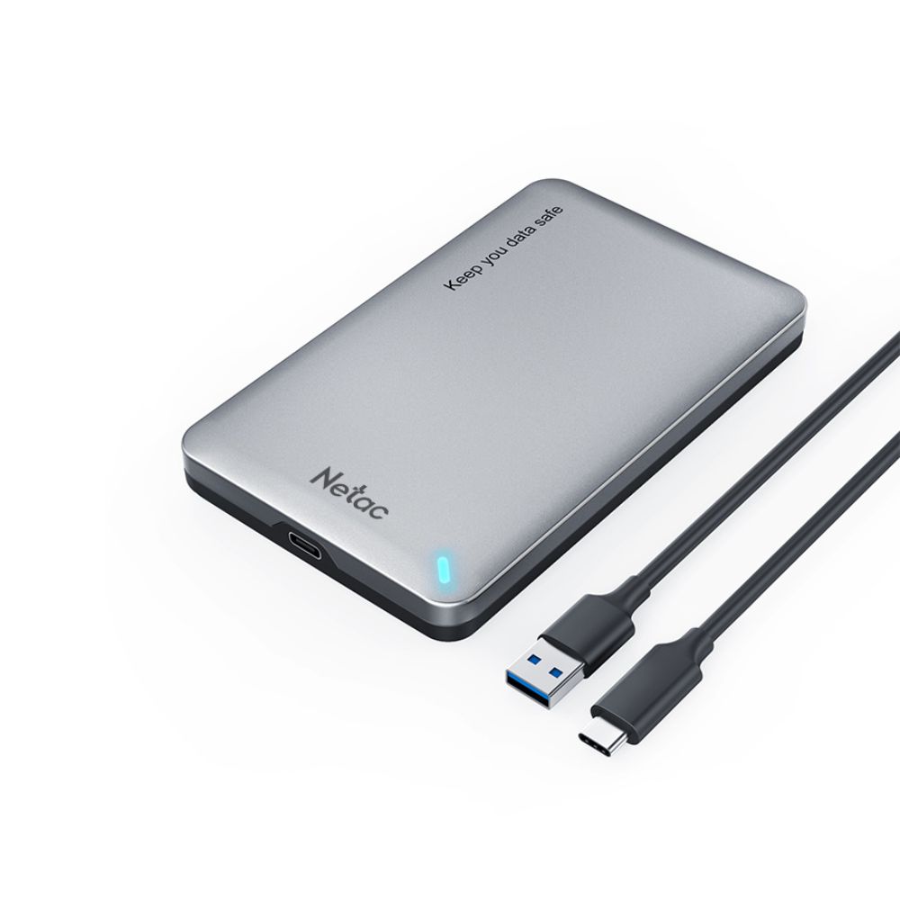 Netac NT07WH12 – 30CC | Aluminum 2.5″ SATA to USB-C Enclosure
