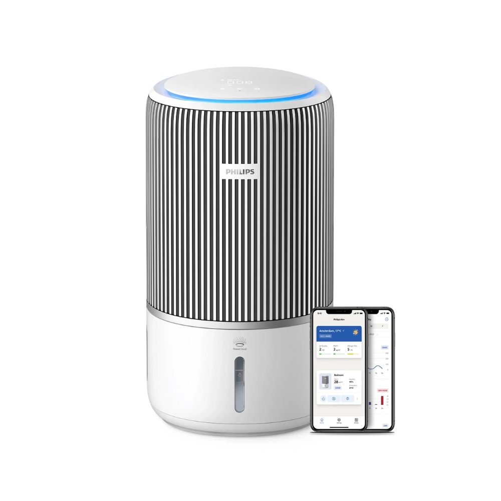 Philips PureProtect Water 3400 Series Smart 2-in-1 Air Purifier and Humidifier (AC3420/10) – 300 m³/h CADR – NanoProtect HEPA & Active Carbon – 650 ml/h NanoCloud Humidity – WiFi Connected