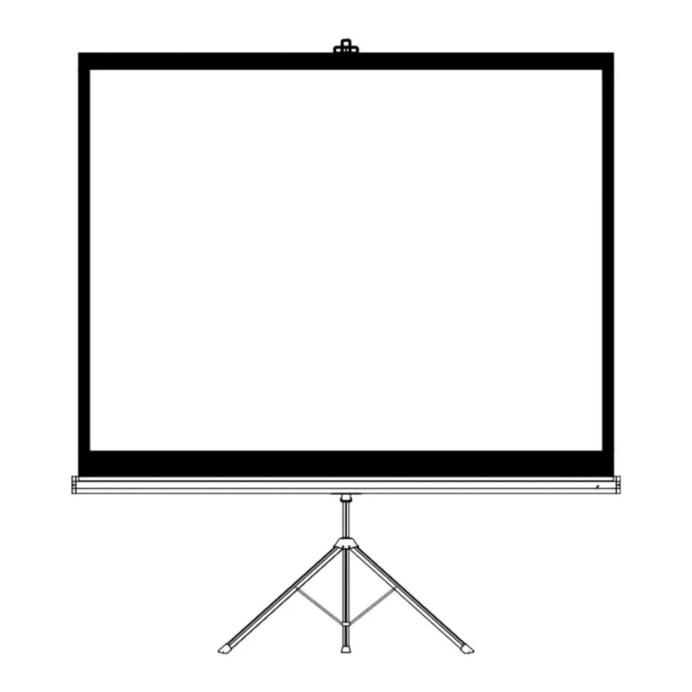 Porodo 100″ Portable Projection Screen with Stable Tripod Stand – White