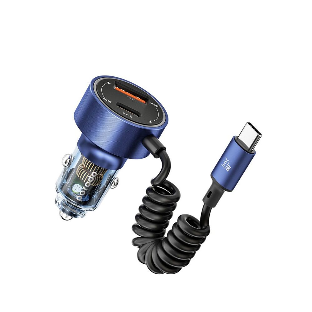 Porodo 60W Transparent Dual Port Car Charger