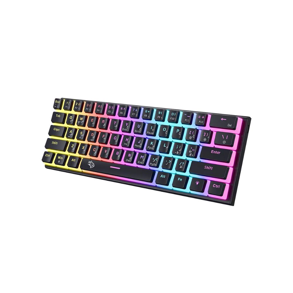 Porodo Gaming 61 Keys Pudding Mechanical Keyboard