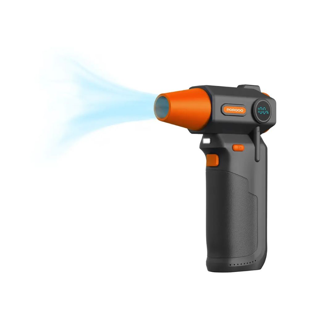Porodo Lifestyle Cordless Turbo Air Duster with LED Work Light – Black