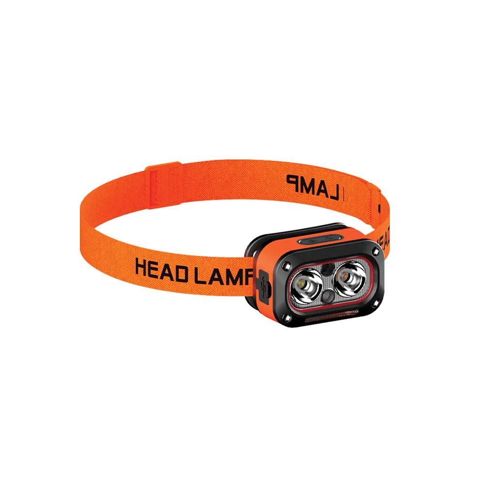 Porodo Wave-Sensor Rechargeable LED Headlamp – Orange
