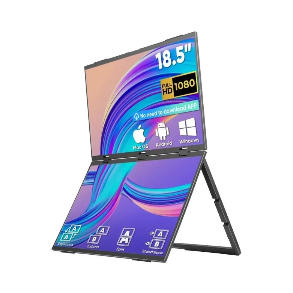 Portable Screen S50, 18-inch FHD Dual Screen, Frameless, Adjustable stand