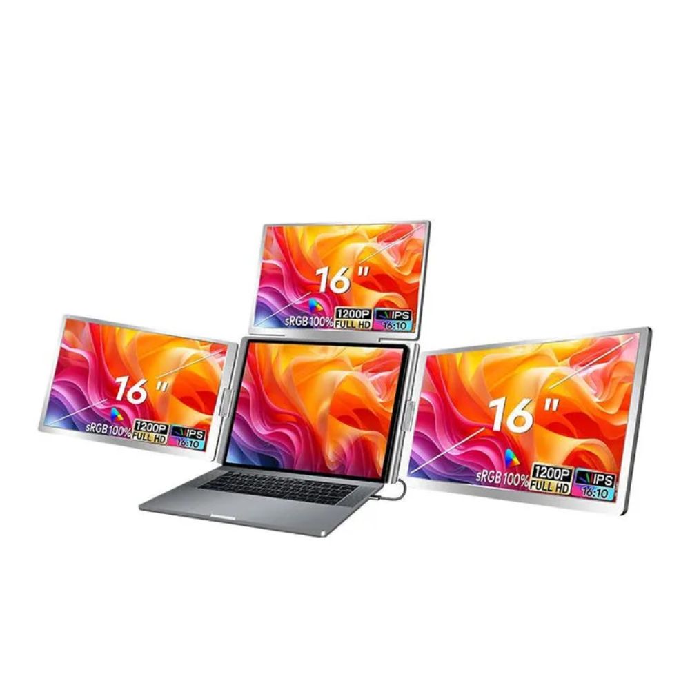 Portable Screen S788, 16-inch FHD Quad screen, triple display extender, One-cable connectivity