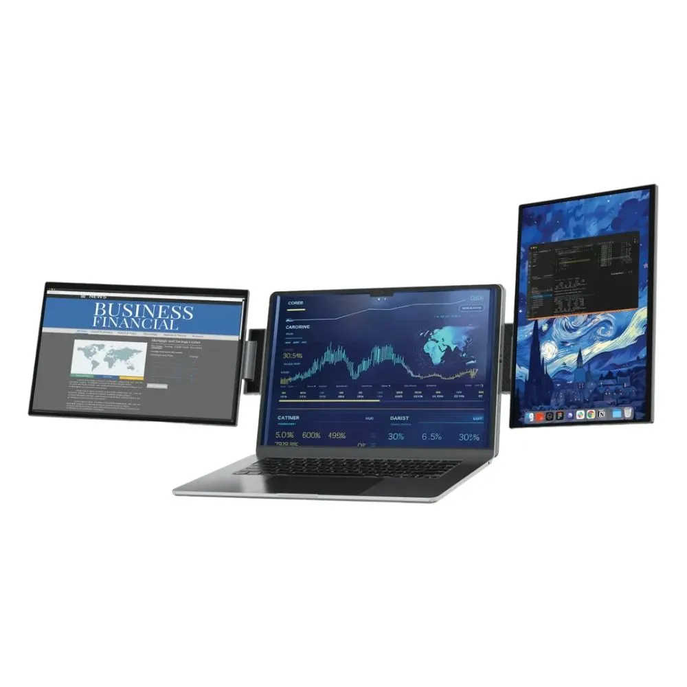 Powerology SkyFold 14″ Dual Display Laptop Monitor – Black