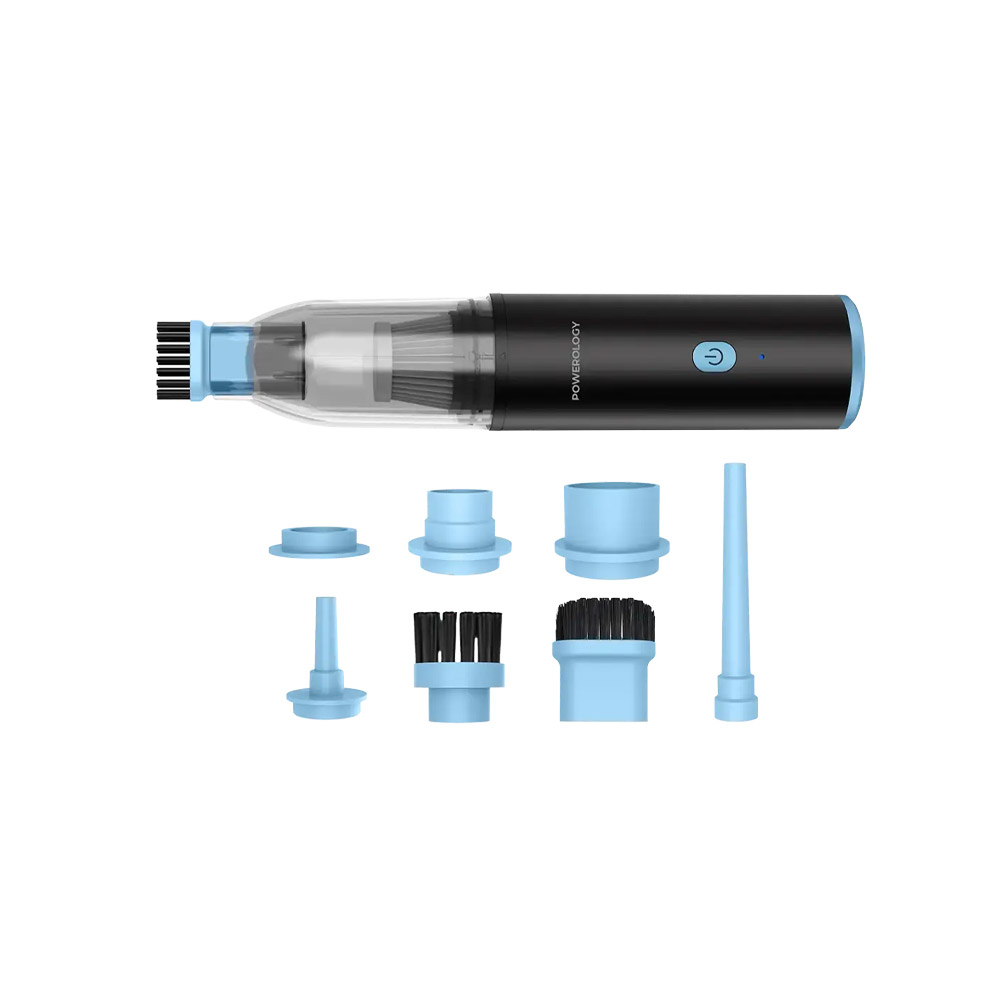 Powerology Turbovac 8-In-1 Handheld Vacuum & Air Duster – Black