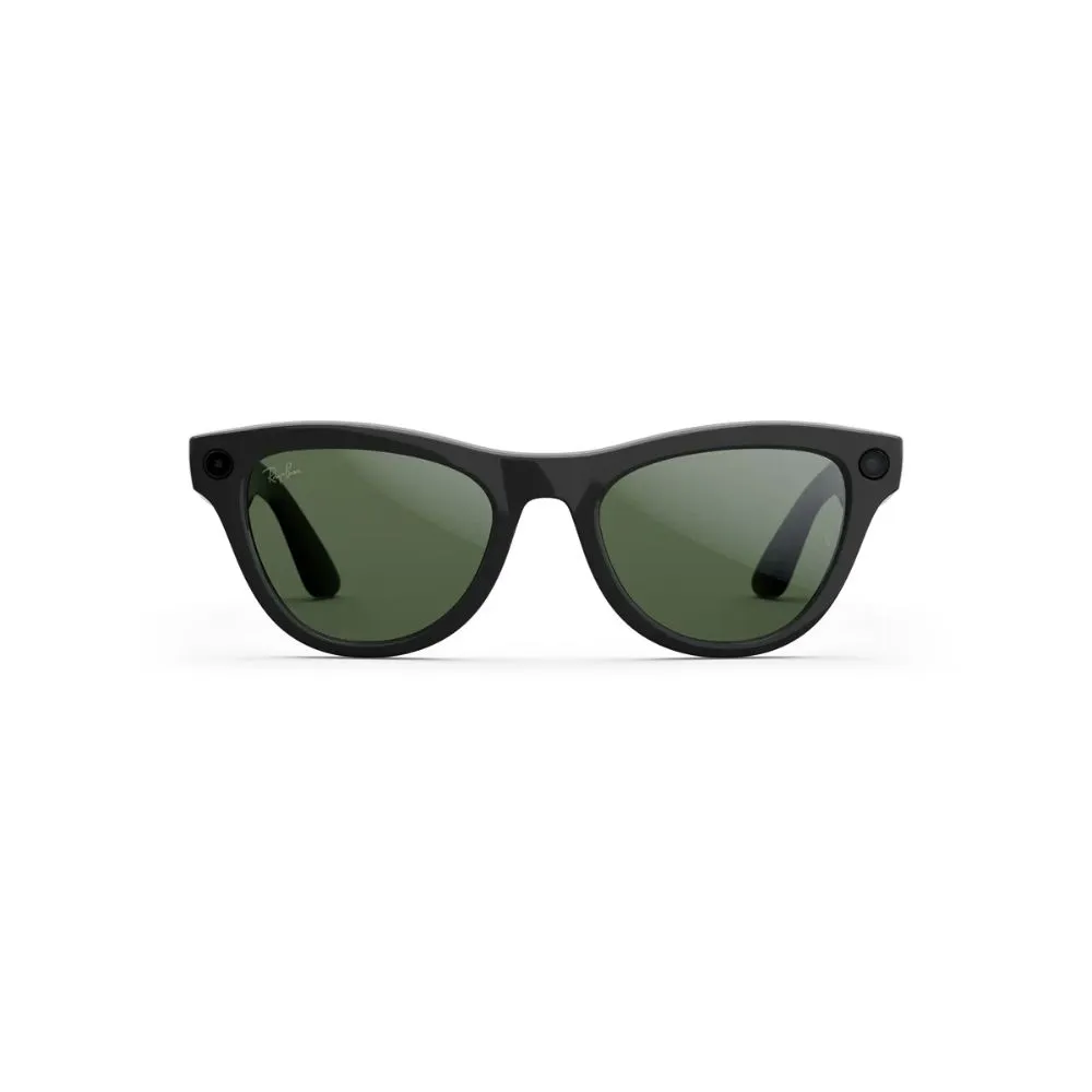 Ray-Ban Meta Skyler Smart Glasses (Gen 2) – Shiny Black / Graphite Green Transitions® (High Bridge Fit)