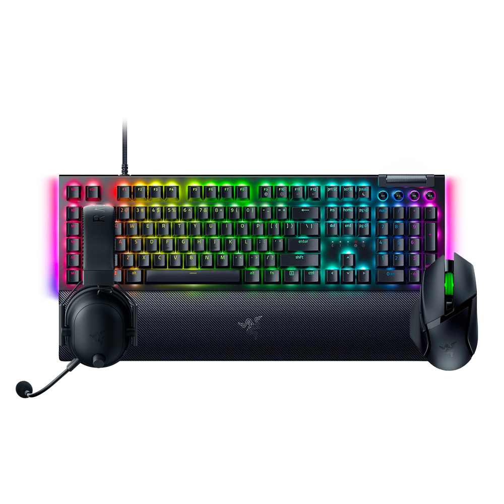 Razer Bundle Basilisk V3 X Hyperspeed / BlackWidow V4 , Mechanical Gaming , (Green Switch) / Blackshark V2 X