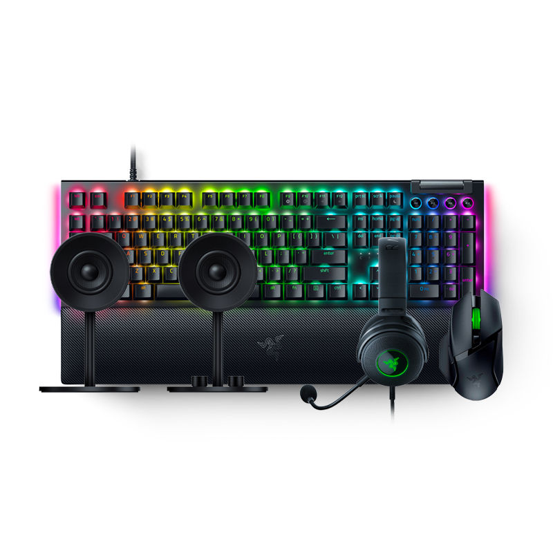 Razer Bundle Basilisk V3 X Hyperspeed / BlackWidow V4 , Mechanical Gaming , (Green Switch) / Nommo 2.0 / Kraken V3